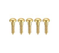 sourcing map Tornillos para madera M2.5 x 10 mm Cabeza redonda ranurada Tornillo autorroscante de latón 50 piezas