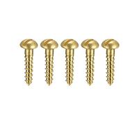 sourcing map Tornillos para madera M2 x 10 mm Cabeza redonda ranurada Tornillo autorroscante de latón 100 piezas