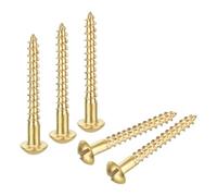 sourcing map Tornillos para madera M3,5 x 30 mm, cabeza redonda ranurada, tornillo autorroscante de cobre para bricolaje, carpintería, industria del hogar, 150 unidades