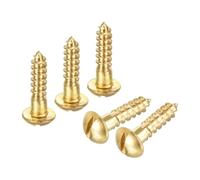 sourcing map Tornillos para madera M4 x 16 mm, cabeza redonda ranurada, tornillo autorroscante de cobre para bricolaje, carpintería, industria del hogar, 20 unidades