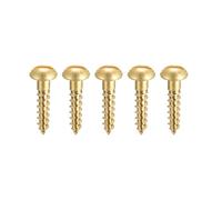 sourcing map Tornillos para madera M4 x 16 mm Cabeza redonda ranurada Tornillo autorroscante de latón 50 piezas