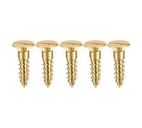 sourcing map Tornillos para madera M4 x 16 mm Tornillo autorroscante de latón de cabeza plana ranurada 50 piezas