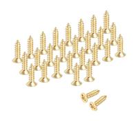 sourcing map Tornillos Phillips de latón para madera, tornillos planos Phillips de latón M3 x 10 mm, conector autorroscante para bisagras de puerta, manualidades de madera y proyectos de bricolaje