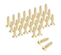 sourcing map Tornillos Phillips de latón para madera, tornillos planos Phillips de latón M4 x 16 mm, conector autorroscante para bisagras de puerta, manualidades de madera y proyectos de bricolaje