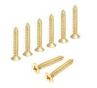 sourcing map Tornillos Phillips de latón para madera, tornillos planos Phillips de latón M6 x 30 mm, conector autorroscante para bisagras de puerta, manualidades de madera y proyectos de bricolaje