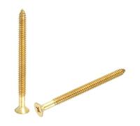 sourcing map Tornillos Phillips de latón para madera, tornillos planos Phillips de latón M8 x 110 mm, conector autorroscante para bisagras de puerta, manualidades de madera y proyectos de bricolaje