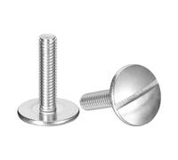 sourcing map Tornillos ranurados de cabeza plana extragrande M6 x 25 mm, 5 pernos de cabeza redonda de acero inoxidable 304