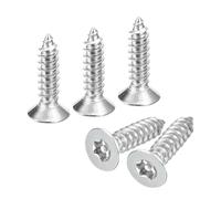 sourcing map Tornillos Torx de cabeza avellanada plana, 100 tornillos M6 x 16 mm de acero inoxidable 304 a prueba de manipulaciones con broca T30, antirrobo autorroscante para madera, industria