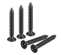 sourcing map Tornillos Torx/Star de cabeza plana #8 x 1-1/4 pulgadas, 150 piezas de acero inoxidable 304, rosca completa, revestimiento negro, tornillos autorroscantes para broca T20 para madera,