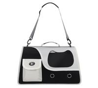 sourcing map Transportador de gatos de lado suave, malla de ventilación, transportador de mascotas de viaje transpirable para perros pequeños de hasta 16 libras (negro), diseñado para senderismo