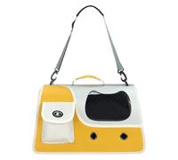 sourcing map Transportador de gatos de lado suave, malla de ventilación, transportador de mascotas de viaje transpirable para perros pequeños de hasta 16 libras (amarillo), diseñado para senderismo