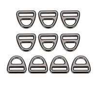 sourcing map Triángulo Hebilla Ajustador, 10uds 3/5 Pulgadas Triángulo D Anillos Ajustador Triángulo con Barra Giratorio Clip para Cincha Bolso Correas, Oscuro Gris