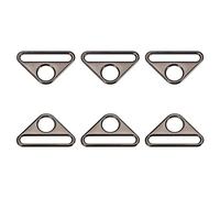 sourcing map Triángulo Hebilla Ajustador, 6uds 1,97" 50mm Ajustador Triángulo con Barra Giratorio Clip D Anillo Hebilla, Oscuro Gris