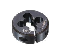 sourcing map Troquel de rosca redondo M9 x 1.5 rosca métrica 25 mm OD ajustable mano derecha acero de alta velocidad (HSS) troquel de corte de rosca redonda para reparación de roscas