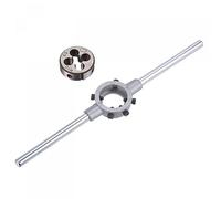 sourcing map Troquelado Mango Llaves Juego, M10 x 1.25 Roscado Redondo Troquel y 30mm (Ajuste M10-M11 Troqueles) Soporte Ajustable Llave Manual Herramienta