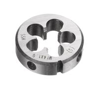 sourcing map Troqueles de rosca redondos, rosca métrica M14 x 1 (mano derecha), herramienta de reparación de troqueles de corte de tornillo de acero de alta velocidad (HSS)