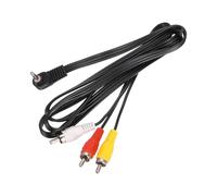 sourcing map TRRS- Cable jack RCA macho de ángulo recto a chapado en oro de 3,5 mm (rojo, blanco y amarillo), núcleo de cobre de 1,2 m, cable auxiliar de audio de PVC de 2 mm para transmisión de