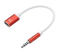 sourcing map TRS - Cable de audio de 3,5 mm macho a tipo C hembra, adaptador convertidor de auriculares, adaptador USB a conector de auriculares para reproductores de MP3, reproductores de CD