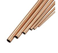 sourcing map Tube Redondo de Cobre, Tubo de Cobre 2mm 3mm 4mm 5mm 6mm 7mm Diámetro Externo, 0,2mm Pared Grosor, 300mm Longitud, Tubos Rectos sin Costuras, Paquete de 6
