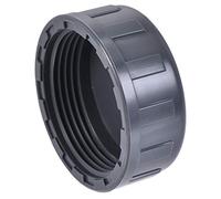 sourcing map Tubería Accesorio Tapa PT1-1/2, PVC Redondo Hembra Rosca Manguera Conector, para Jardín y Exterior Agua Tuberías Extremo, Gris