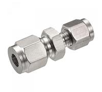 sourcing map Tubo de compresión de acero inoxidable 304 de 3 mm x 6 mm, adaptador de acoplamiento recto de doble virola OD