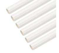sourcing map Tubo de conducto de PVC de 1,3 m de longitud, 20 mm de diámetro exterior, tubo recto blanco para instalación de cableado eléctrico, paquete de 6