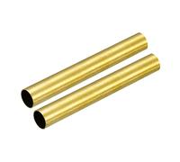 sourcing map Tubo de latón, 13 mm de diámetro exterior, 0,5 mm de grosor de pared, 100 mm de longitud, tubo redondo para la industria, proyectos de bricolaje, 2 piezas