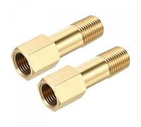 sourcing map Tubo de latón G1/4 hembra a G1/4 macho adaptador de rosca 50 mm de longitud conector de extensión hexagonal acoplamiento de tubo 2 unidades