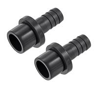 sourcing map Tubo de PVC de 12 mm de púas x 20 mm de diámetro exterior para manguera de adaptador de tubo recto, conector rápido, color negro, paquete de 2
