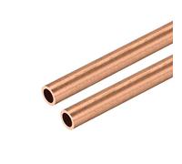 sourcing map Tubo redondo de cobre, 7 mm de diámetro exterior 1 mm de grosor de pared 300 mm de largo, tubo recto 2 piezas