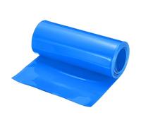 sourcing map Tubo termorretráctil de PVC para batería, 102 mm de diámetro, 160 mm, plano, 8 pies, color azul, buen aislamiento para paquete de batería, 2,5 m