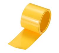 sourcing map Tubo termorretráctil de PVC para batería, 27 mm de diámetro, 43 mm, plano, 8 pies, color amarillo, buen aislamiento para paquete de batería, 2,5 m