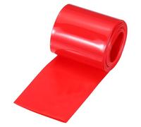 sourcing map Tubo termorretráctil de PVC para batería, 32 mm de diámetro, 50 mm, plano, 3 metros, color rojo, buen aislamiento para paquete de baterías
