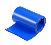 sourcing map Tubo termorretráctil del PVC del abrigo de la batería 75m m plano 10 pies azul buen aislamiento para el paquete de batería