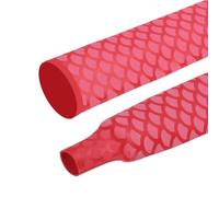 sourcing map Tubo termorretráctil para cañas de pescar, 30 mm, patrón de escamas de pescado, mango termorretráctil con aislamiento antideslizante, impermeable, color rojo