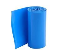 sourcing map Tubo Termorretráctil, Termoretractil para Baterías 18650, 2m Longitud, Ancho Plano de 70mm, Funda Termoretractil Bateria, Tubo Termoretractil PVC, Azul