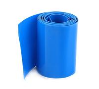 sourcing map Tubo Termorretráctil, Termoretractil para Baterías AA, 2m Longitud, Ancho Plano de 64mm, Funda Termoretractil Bateria, Tubo Termoretractil PVC, Azul