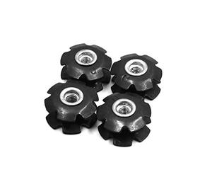 sourcing map Tuerca Embridada Estrella 28,6Mm 4Pcs para MTB Metal Negro