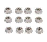 sourcing map Tuerca hexagonal con Brida Dentado sujetador 3/8" -16 UNC hilo de acero inoxidable 304 12 piezas