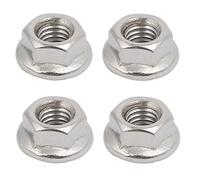 sourcing map Tuerca hexagonal con Brida rosca izquierda M6x1mm paso métrico del hilo de acero inoxidable 304 4 piezas