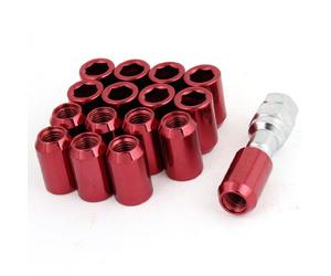 sourcing map Tuercas Antirrobo Hex Rojo 16 Piezas para Coche M12X1.5Mm