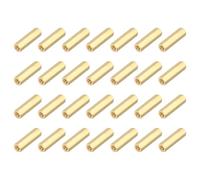 sourcing map Tuercas de acoplamiento hexagonales de latón, rosca hembra M3 x 15 mm, tornillos espaciadores hexagonales para placa base PCB (tono dorado, paquete de 28)