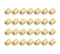 sourcing map Tuercas de acoplamiento hexagonales de latón, rosca hembra M3 x 6 mm, tornillos espaciadores hexagonales para placa base PCB (tono dorado, paquete de 28)