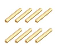 sourcing map Tuercas de acoplamiento hexagonales de latón, rosca hembra M4 x 40 mm, tornillos espaciadores hexagonales para placa base PCB (tono dorado, paquete de 8)