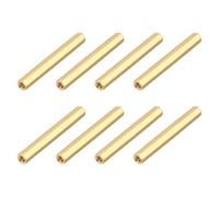 sourcing map Tuercas de acoplamiento hexagonales de latón, rosca hembra M4 x 50 mm, tornillos espaciadores hexagonales para placa base PCB (tono dorado, paquete de 8)