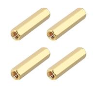 sourcing map Tuercas de acoplamiento hexagonales de latón, rosca hembra M5 x 30 mm, tornillos espaciadores hexagonales para placa base PCB (tono dorado, paquete de 4)