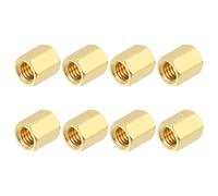 sourcing map Tuercas de acoplamiento hexagonales de latón, rosca hembra M6 x 10 mm, tornillos espaciadores hexagonales para placa base PCB (tono dorado, paquete de 8)