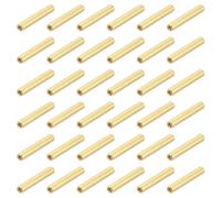 sourcing map Tuercas de acoplamiento redondas de latón, rosca hembra M2 x 17 mm, tornillos espaciadores hexagonales para placa base PCB (tono dorado, paquete de 38)