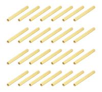 sourcing map Tuercas de acoplamiento redondas de latón, rosca hembra M2 x 30 mm, tornillos espaciadores hexagonales para placa base PCB (tono dorado, paquete de 28)