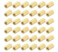 sourcing map Tuercas de acoplamiento redondas de latón, rosca hembra M2 x 5 mm, tornillos espaciadores hexagonales para placa base PCB (tono dorado, paquete de 38)
